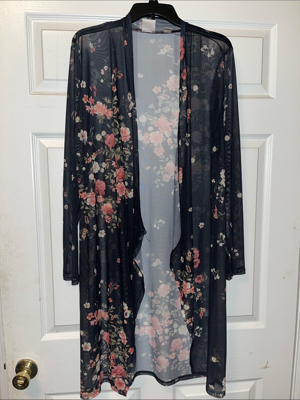 Daytrip Black Floral Sheer Duster Kimono